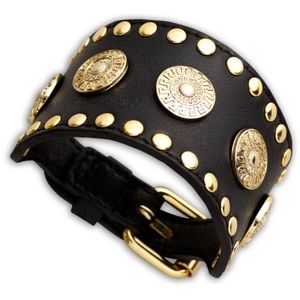 Versace x H&M Black Leather Bracelet Unisex NEW